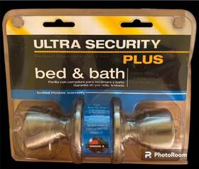 Ultra 749694439184 Security Plus Rittenhouse Satin Nickel Bed And Bath Knob