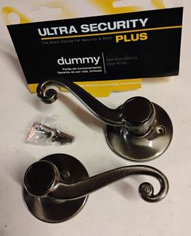44597 Ultra Hardware Set 2 New Antique Nickel Dummy/closet Door Handle Lever Scroll Lockset Pewter