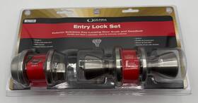 84155 Ultra Security 43944 Tulip Knob Entry Door Lock Combo Dead Bolt Silver