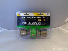 Ultra Security 749694840430 Inch New Hall And Closet Inter. Passage No Lock Doorknob Tulip Brass
