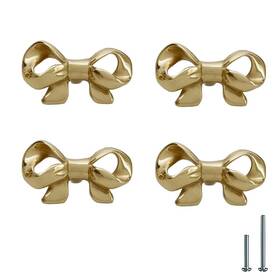 Unides 793811584615 4 Pack Gold Brass Knobs For Dresser Drawers And Cabinet Decorative Bow