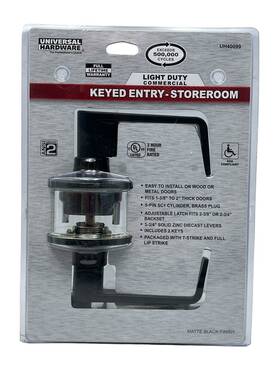 Uh40099 Universal Hardware 039208240130 Light Duty Commercial Storeroom Lever In Matte Black