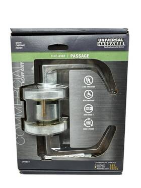 Uh40017 Universal Hardware 879564400171 Heavy Duty Commercial Passage Flat Lever Satin Chrome