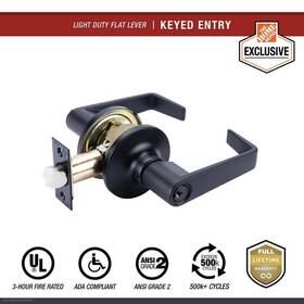 Uh40098 Universal Hardware 3-hour Fire Entry Lever Ada Ul Ansi Grade 2 Matte Black