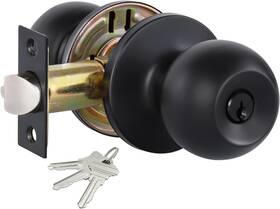 Dnb-et1p Unknwon Matte Black Door Knobs With Lock And Keys Interior Knob For Bedroom Entry