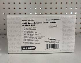 Us Lock Usx2050a3 Grade 2 2-3/8 Inch Backset Us3 Entrance Door Lever Sc1