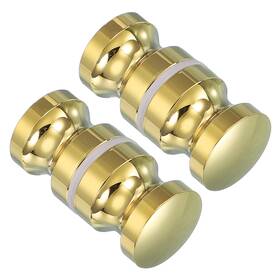 Uxcell 678202070482 2 Pcs Glass Shower Door Handle Aluminum Alloy Round Knob Gold