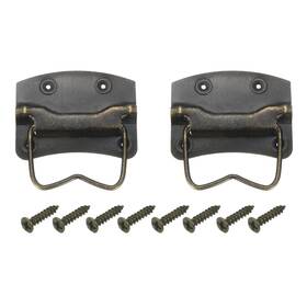Uxcell 683867353894 2pcs Chest Handles 87x62mm Wooden Box Ring Pull Lifting Handle Bronze