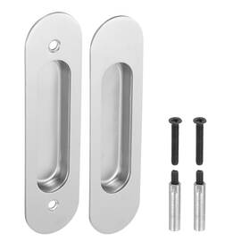 Uxcell 781954051316 Recessed Finger Flush Pull Pocket Door Handle Sliding Closet Silver