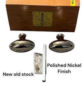 K4713-140 Valli & And Egg Oval Door Knob Pair Polished Nickel New Old Stock
