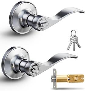 Veise 975331686794 Keyed Entry Door Lever Wave Handle Lock For Exterior And Interior K