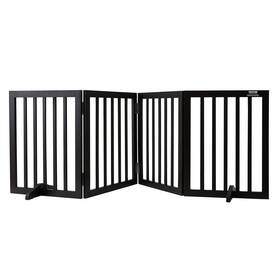 Vevor 197988076285 Free Standing Dog Gate 24 Inch H X 80.3 W Freestanding Pet 4 Panels Fo