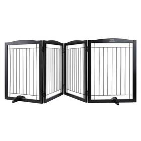 Vevor 197988078104 Free Standing Dog Gate 32 Inch H X 96.5 W Freestanding Pet 4 Panels Fo Vevor 197988078104 Free Standing Dog Gate 32 Inch H X 96.5 W Freestanding Pet 4 Panels Fo