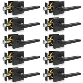 Vevor 197988128694 Privacy Door Handle 10 Pcs Matte Black Square Lever Interior Reversible