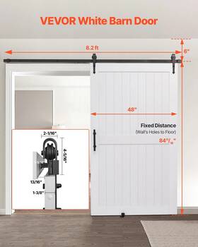 Vevor 197988150626 Sliding Barn Door 48 X 84 Inch High-strength Mdf Panel With H