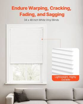 Vevor 197988336839 Mini Blinds 35 Inch W X 48 H 1 Slat Cordless Horizontal Light Filtering Blind