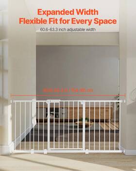 Vevor 197988506195 Baby Gate 60.6-63.3 Inches Adjustable Width 30 High Dog Easy Ste Vevor 197988506195 Baby Gate 60.6-63.3 Inches Adjustable Width 30 High Dog Easy Ste