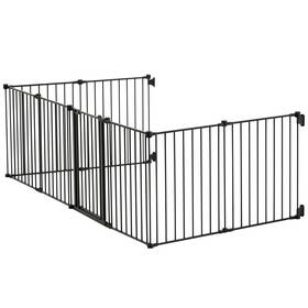 Vevor 197988508250 Baby Gate 192 Inch Extra Wide 28 High 8-panel Foldable Dog Black