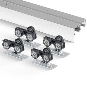 Vevor 197988651505 Bypass Door Hardware 6ft Closet Track Kit For 2 System Sliver