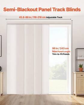 Vevor 197988876977 Panel Track Blinds Extendable From 45.8 In To 86 W Trimmable Pa