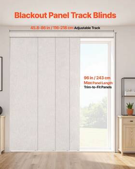 Vevor 197988877943 Panel Track Blinds Extendable From 45.8 In To 86 W Trimmable Light Gray