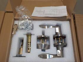 D101 Vevor 3683 Entry Door Locksets With Deadbolt 5 Pack Keyed Alike Satin Nickel Lever Open Box