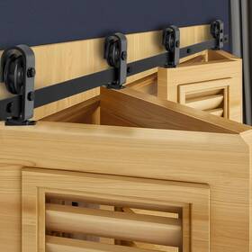 76in-2d-4k Vevor 76 Inch Bi-folding Sliding Barn Door Hardware Track Kit Bifold Hardwar