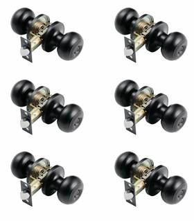 Wycmbsygh6g0eee2r001v0vevor Vevor 6 Pack Black Door Knobs Privacy Knob With