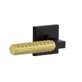 Viaggio 039557028946 Quadrato Hammered Rosette Satin Black Passage With Brass Contempo Rebar