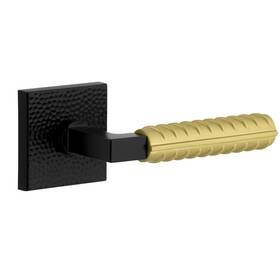Viaggio 039557029424 Quadrato Hammered Rosette Satin Black Passage With Brass Contempo Rebar