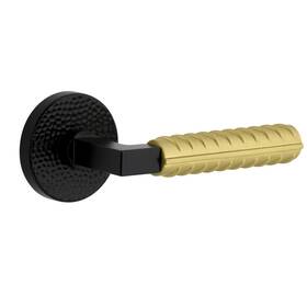 Viaggio 039557029639 Circolo Hammered Rosette Satin Black Passage With Brass Contempo Rebar
