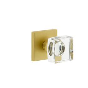 Viaggio 039557239342 Quadrato Rosette Single Dummy With Crystal Knob In Satin Brass
