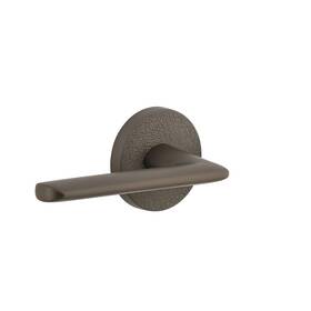 625208 Viaggio Circolo Leather Rosette Single Dummy With Brezza Lever In Titanium Gray
