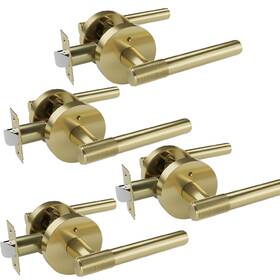 Vp02-123mgp-b-4 Viladepot 4pcs Privacy Door Handle Painted Gold Lock Reversible Keyless