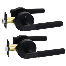 Vp02-124mb-b-2 Viladepot 2pcs Privacy Door Handle Lever Matt Black Bathroom Passage Lock