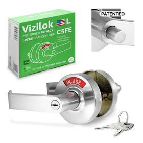 C5fe-l Vizilok Ada Compliant Single Egress Indicator Privacy Lock With Keys Durable