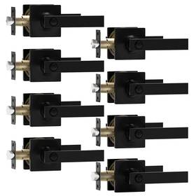 A0022408 Voraus 8 Pack Matte Black Door Handles Privacy Levers Set Keyless Interior