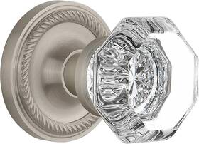 704705 Warehouse Double Dummy Satin Nickel Rope Rosette With Waldorf Crystal K