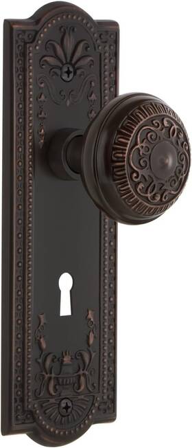 705093 Warehouse Meadows Plate With Keyhole Passage Egg And Dart Door Knob In Timeless Br