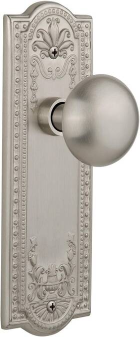 707505 Warehouse Meadows Plate With New York Knob Double Dummy Satin Nickel