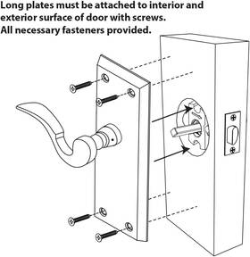718245 Warehouse Egg And Dart Plate With Keyhole Crystal Knob Privacy - 2.75 Inch Unla