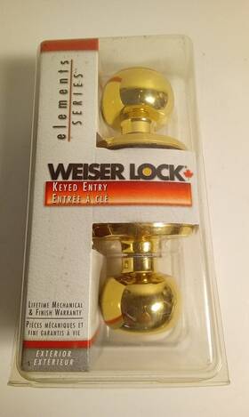 Weiser 059184102840 Lock Keyed Entry New 1 3/8 Inch - 3/4 Elements Series Lifetime Warranty