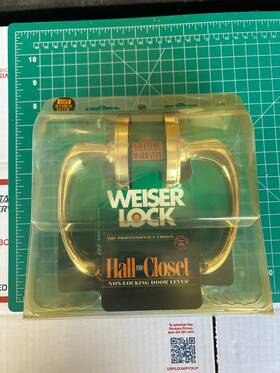 940613 Weiser 083978363766 Nos Vintage Aspen Lock Hall Closet Non-locking Door Lever Brass