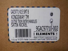 9gac97710-002 Weiser Gac9771 K15 Smt B Dakota Kingsway Exterior Only Satin Nickel Handleset