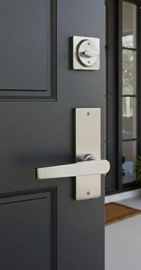 Li7410 Weiser Lock Modern Kim Entry Handleset Deadbolt Satin Nickel Tkc New Box Li7410 Weiser Lock Modern Kim Entry Handleset Deadbolt Satin Nickel Tkc New Box