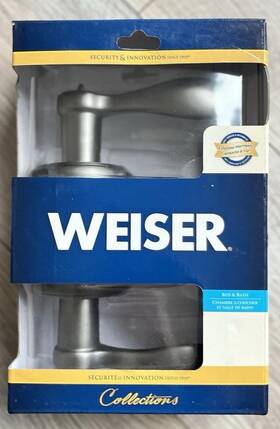 9gla1010-114 Weiser Lock Valencia Satin Nickel Privacy Lh Bed Bath Door Lever