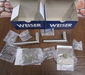 9shd120-046 Weiser Shd12mil 15 S Quart B Lot Of 2 Dummy Milan Stain Nickle Handles