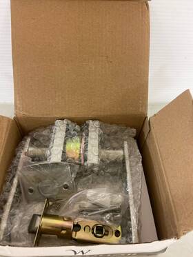 007003n3nfr20 Weslock Utica Passage Door Lever Set Satin Nickel Square Rose