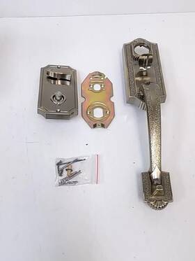 01411-aiasl2d Weslock Colonial 1400 Series Deadbolt Keyed One Handle Set - Impresa Knob Antique Brass