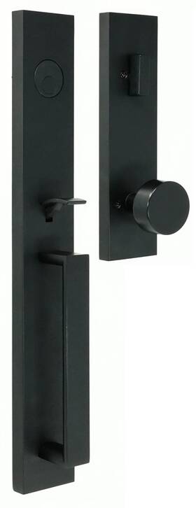 02895-2420020 Weslock Xanthis Single Cylinder Handle Set With Mesa Knob Matte Black Dummy H